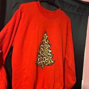 Red Christmas Tree Kids Sweatshirt